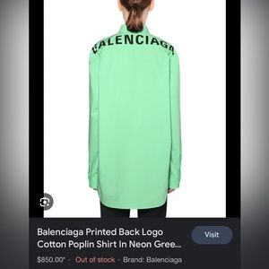 Balenciaga Printed Back Logo
Cotton Poplin Shirt In Neon Green Brand: Balenciaga